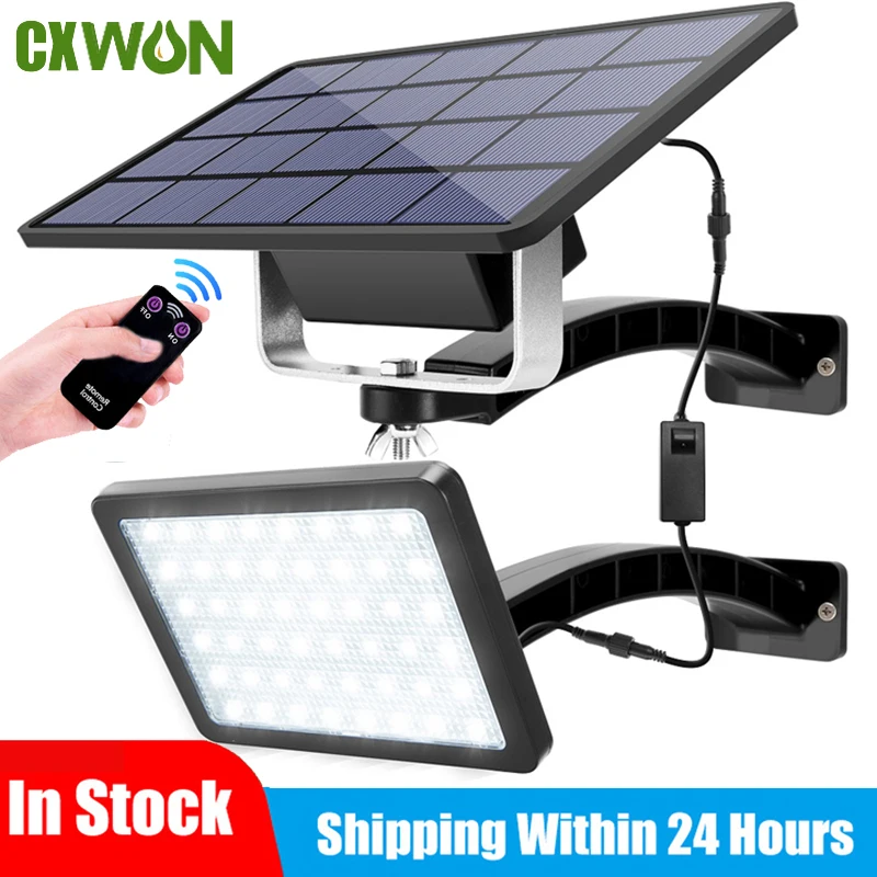 Solar 48LED Light Outdoor Waterproof Indoor Remote 800Lm Solar Wall Split Lamp Yard Garage Porch Solar Lighting for The Garden