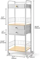 HBlife Floor Makeup Organizer Storage Cart, Make Up Organizers with Drawers, Vanity Cosmetics Display Cases Holder for Skincare 2