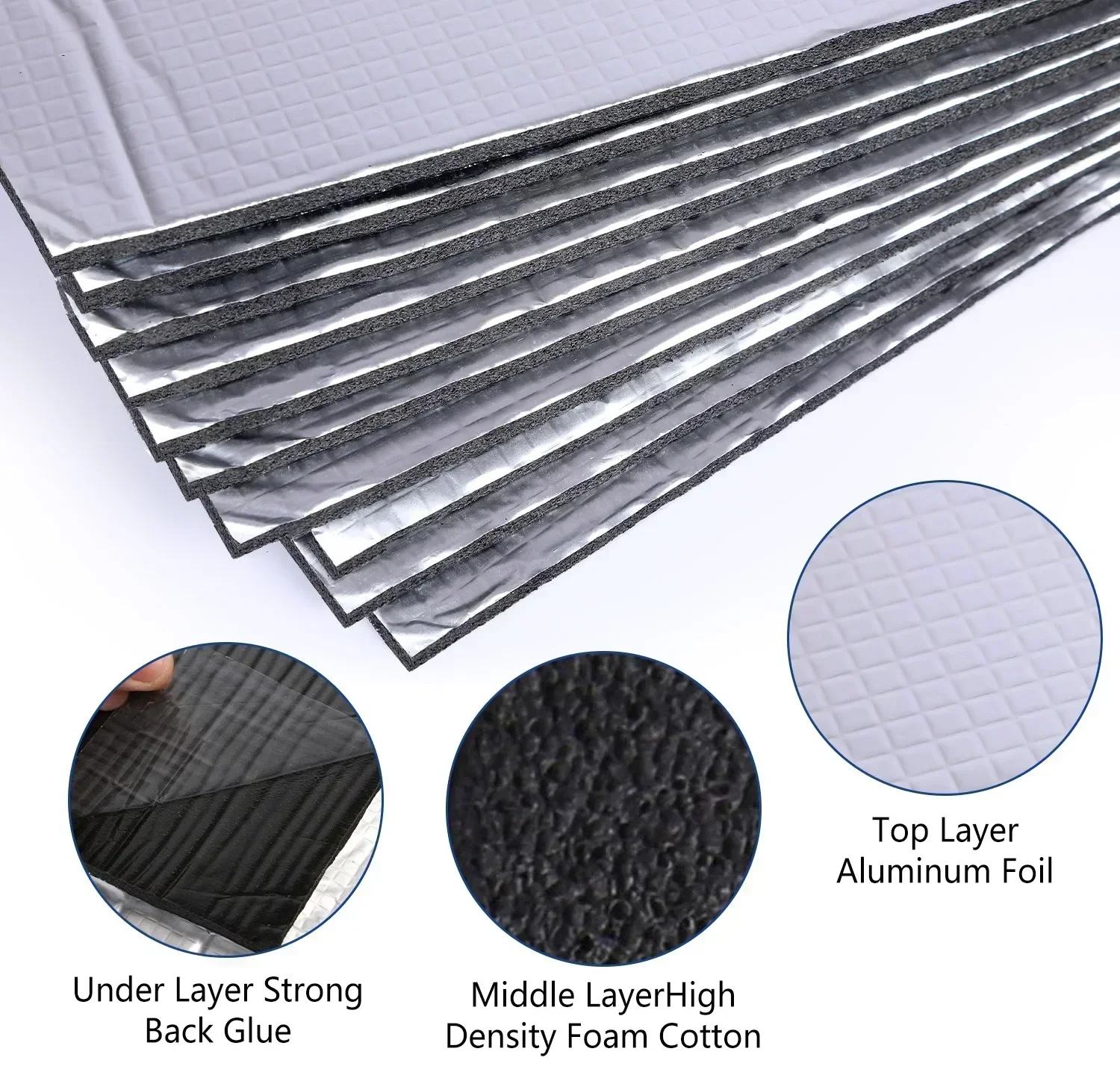 Thick Aluminum Fiber Muffler Cotton Car Auto Fender Heat Sound Deadener Insulation Mat Sound Proofing Mat Pad 20X500cm