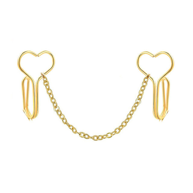 Double Nose Piercing Chain Nose Chain for Nostril Piercing Stainless Steel Nose Stud Decoration Earring Piercing Chain Women