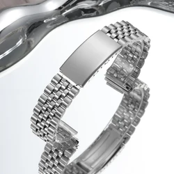 Elegant Stainless Steel Watch Strap - Universal Sports Bracelet - 22mm (Silver)