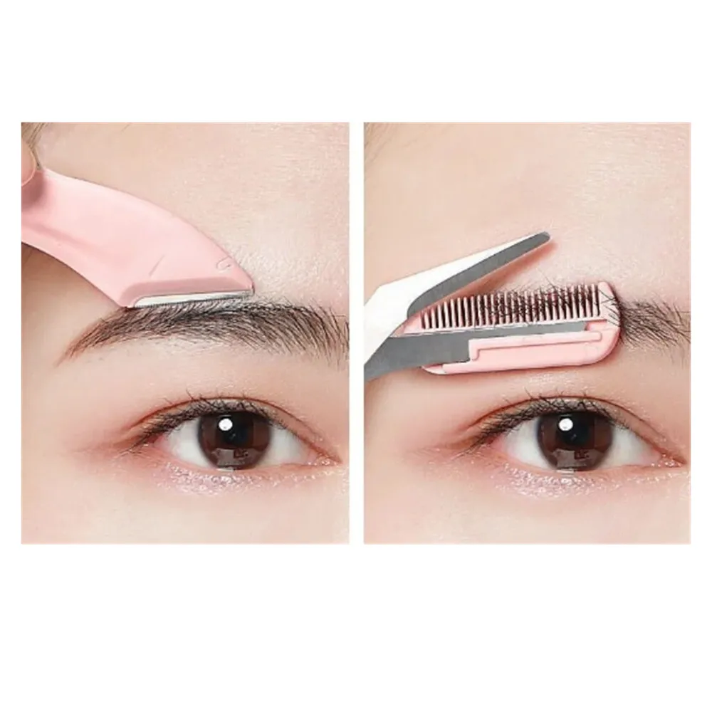 Eyebrow Trimmer Set Eyebrow Trimmer Eyebrow Razor Set Hair Shaver Eyebrow Razor Facial Hair Remover Eyebrow Scissors Hair Remover Eyebrow Trimmer Blade Face Shaver Eyebrow Trimming Knife Eyebrow Face Razor Scissors Brow Comb Trimmer Scraper Women Professional Beauty Makeup Tools