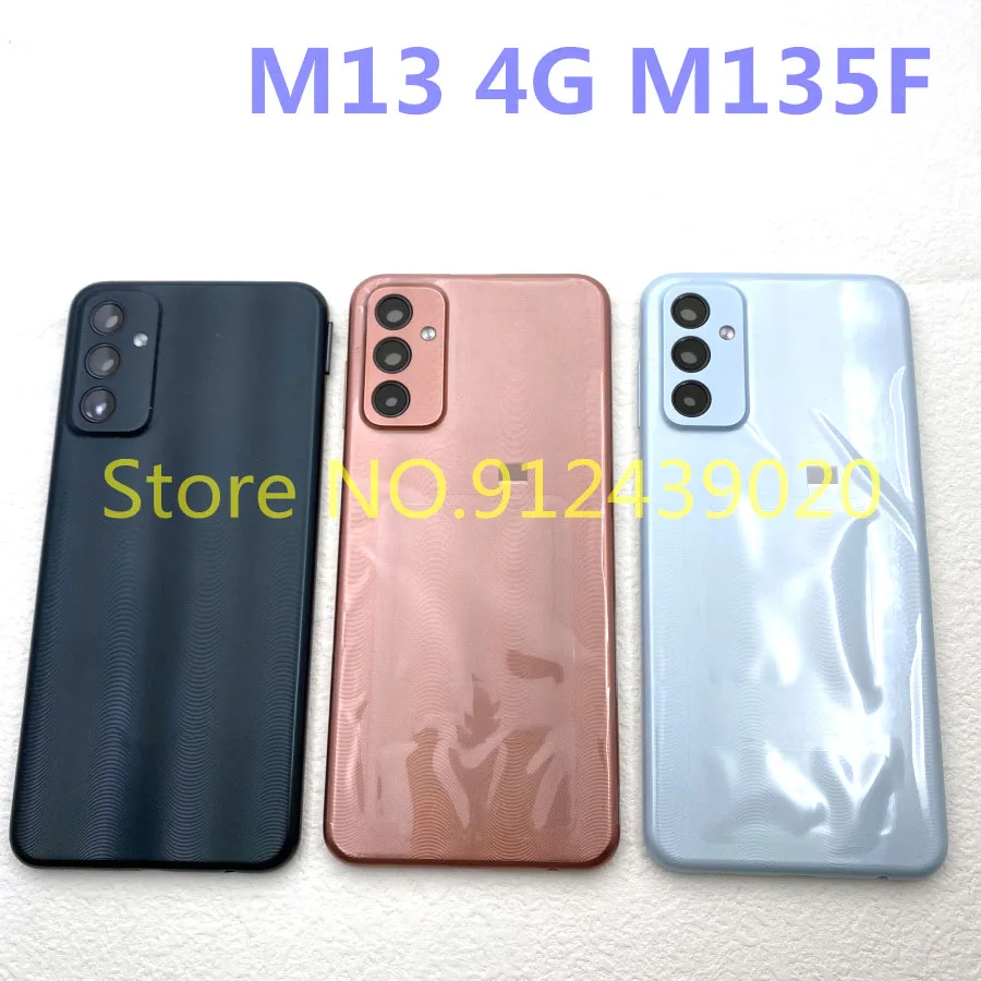 

Чехол для SAMSUNG Galaxy M13 4G 2022 M135F, корпус, задняя крышка батарейного отсека с объективом камеры, запасные части