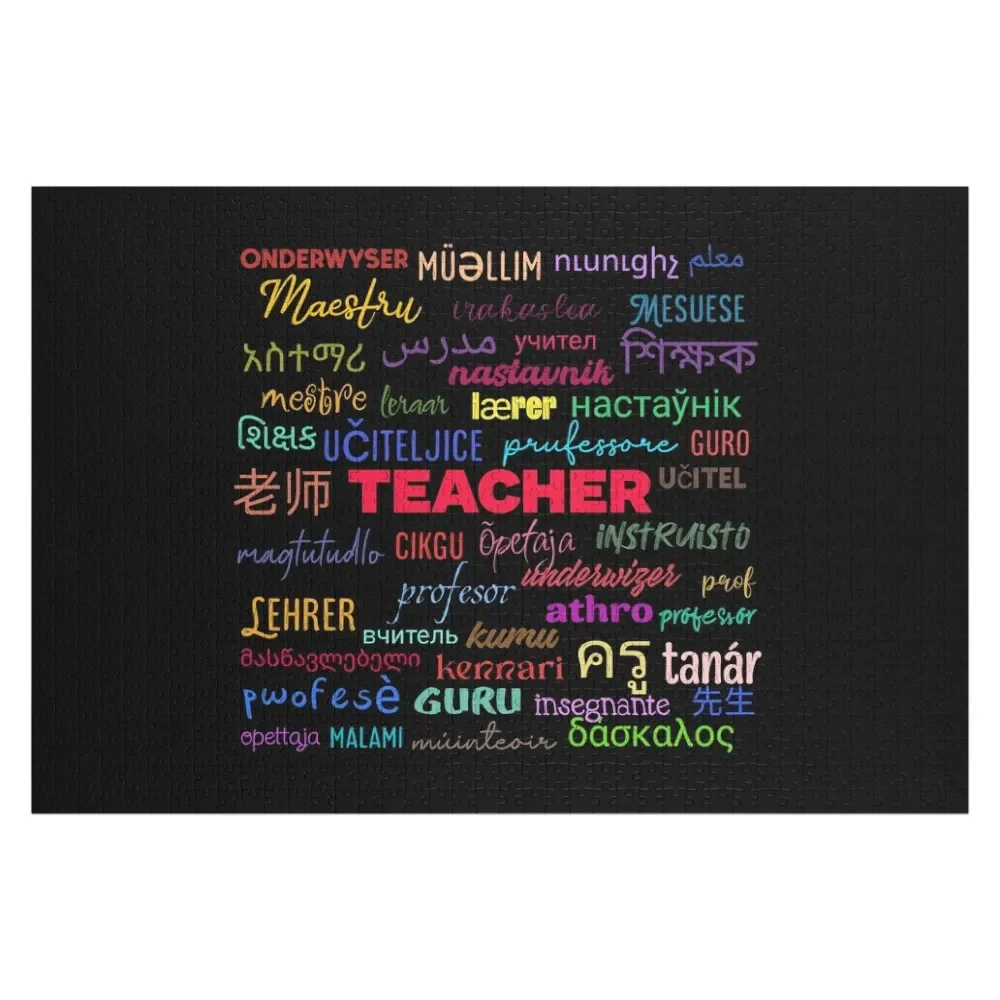 

TEACHER IN DIFFERENT LANGUAGES teacher appreciation 2022 national teachers day 2022 Jigsaw Puzzle Personalized Toy Puzzle