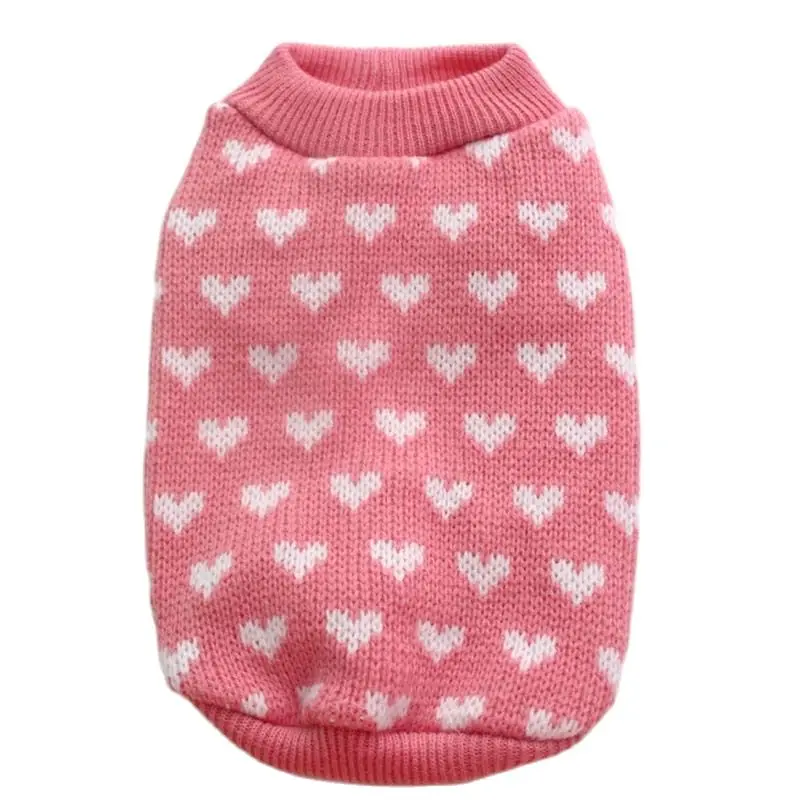 Xksrwe Hearts Dog Pet Maglione Maglione Gatto Cucciolo Cappotto Giacca Vestiti Caldi 5 Taglie