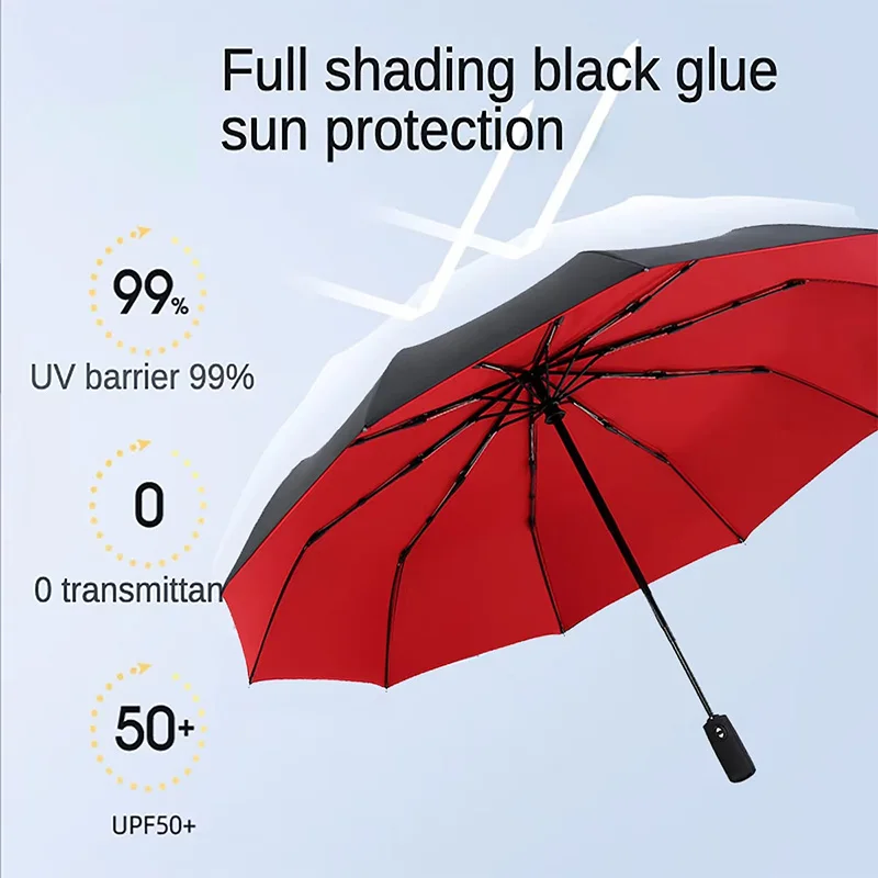 Wind Resistant Umbrella Folding Umbrella Automatic Sun Umbrella Automatic Umbrella Windproof Umbrella Sun Umbrella Double-layer Automatic Umbrella Windproof Sun Protection 10 Skeleton Durable and Sturdy Business Casual Folding Umbrella