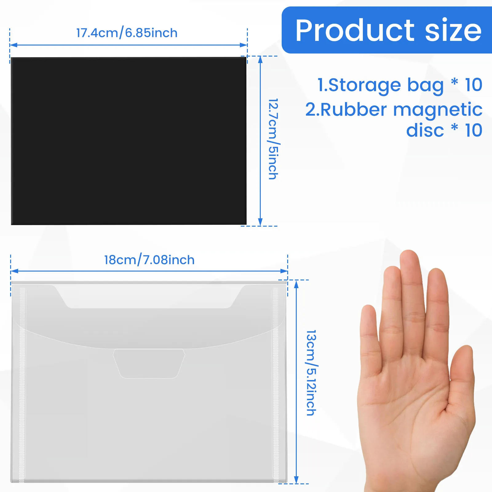 10Pcs Stamp Die Cut Bag 10 Rubber Magnetic Sheets Resealable Cutting Dies Stencil Oragnizer Clear Reusable Plastic Die Pocket