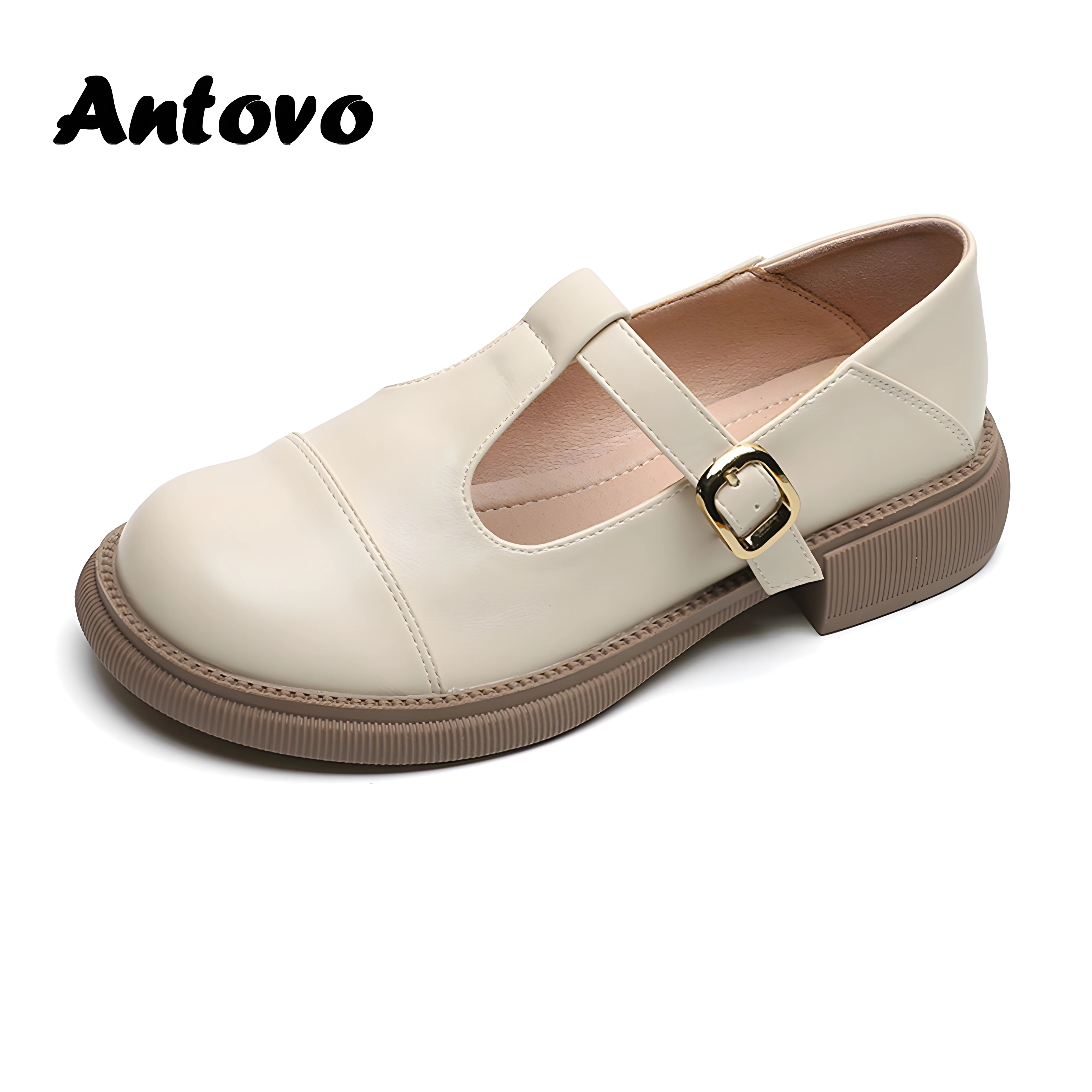 

Antovo Platform Loafers Mary Jane Shoes Women Retro Lolita Shoes British Plus Size Uniform Original Girl College Style Retro
