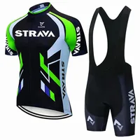 Strava Bike Jersey Set Summer Cycling T-Shirt Bib Shorts Set Triathlon Mountain Bike Clothes Quick-drying sweat wicking 2