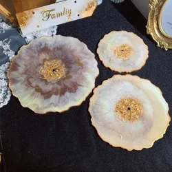 Three-layer Fruit Trays Epoxy Resin Molds DIY Tea Plate Disc Silicone Mould For Resin Casting Home Decoration
