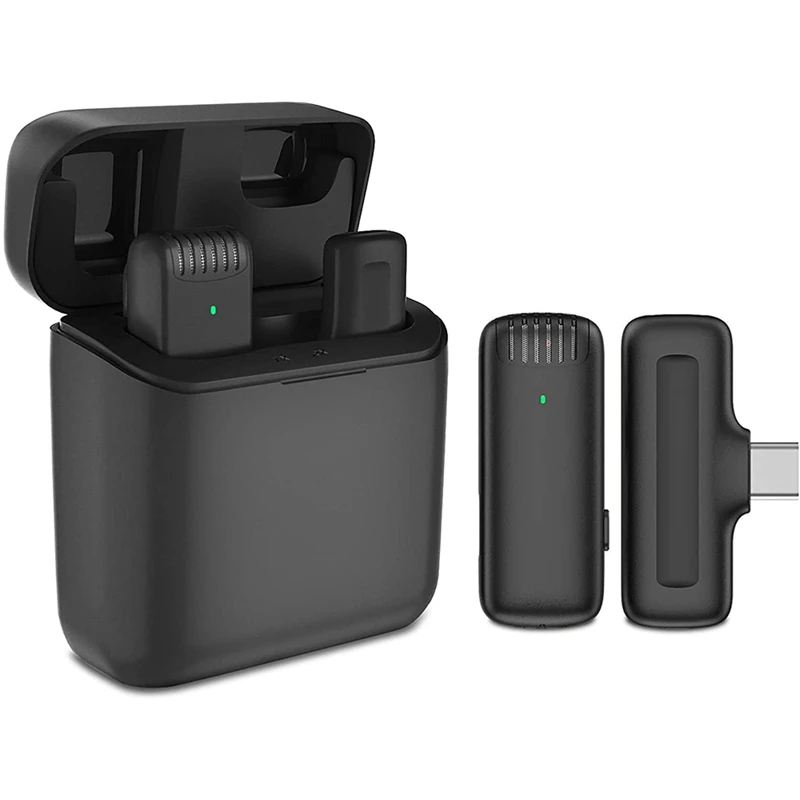 

Беспроводной галстук-микрофон, 2,4 ГГц Type-C Plug & Play 48 часов, с зарядкой, для записи, Youtube,Tiktok и т. д.