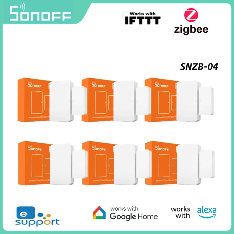 

Датчик сигнализации для двери и окна SONOFF SNZB-04 Zigbee для Smart Security EWeLink App ZBBridge, требуется работа с Alexa Google Home