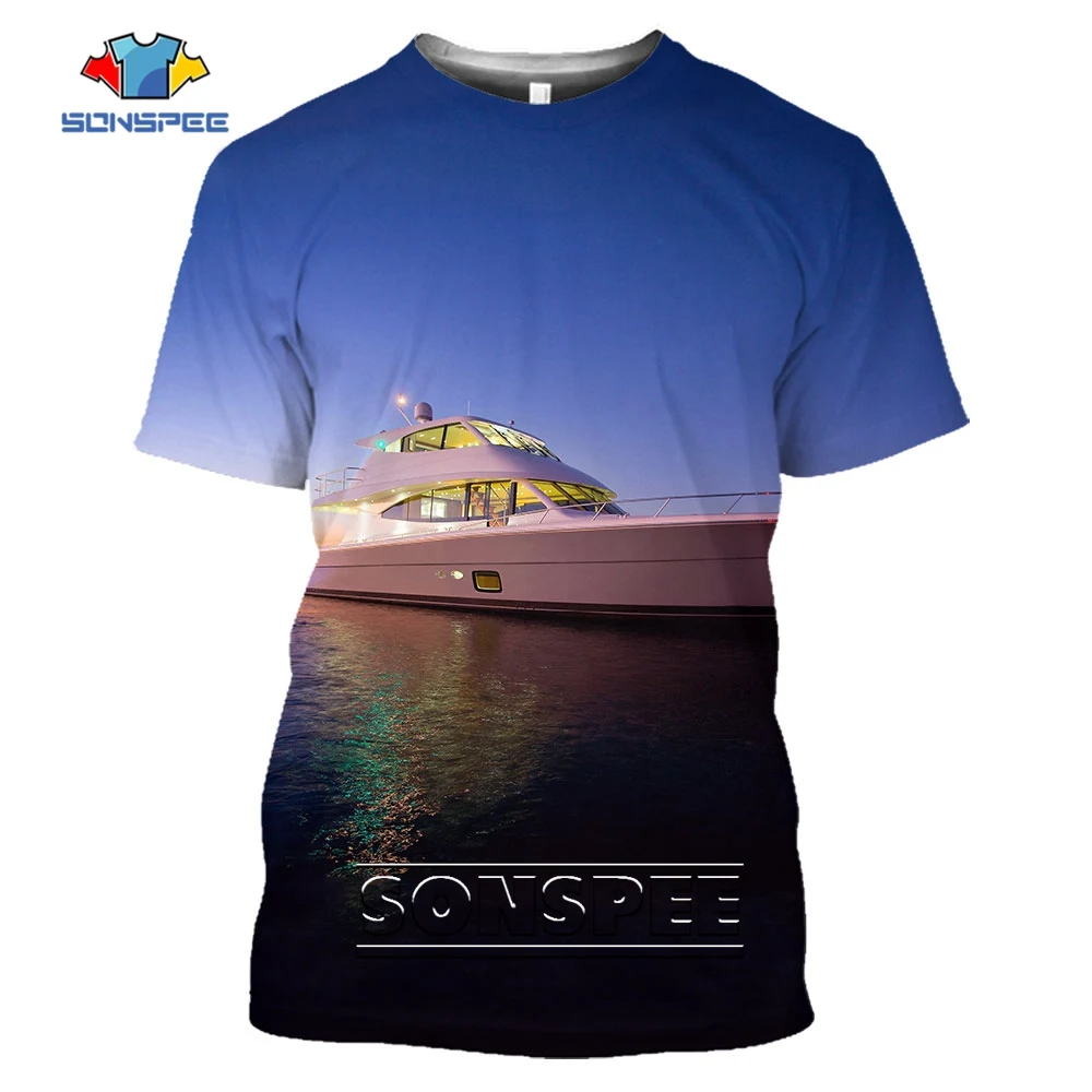 SONSPEE A Smooth Sea Never Made T-Shirt 3D Printing Mega Yacht Tees Retro  Style Clothing Men Women Oversized Tshirt Kids Tops