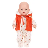 Vêtements de poupée pour bébé de 43cm, veste en cuir, pantalon, pulls, barboteuse, ensemble pour poupée américaine de 18 pouces, manteau, vêtements d'hiver 3