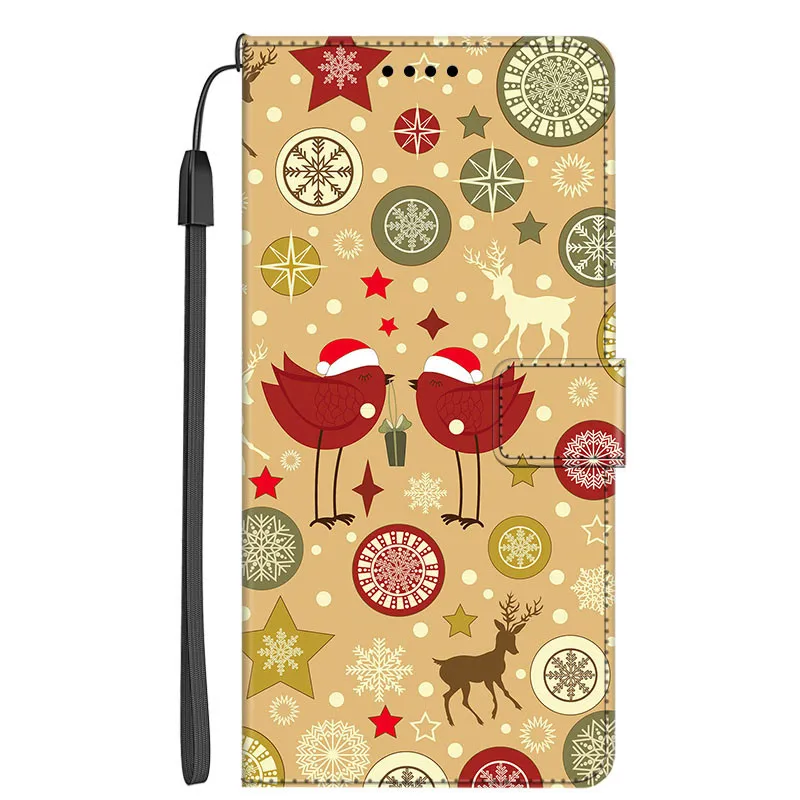 Elegant Leather Flip Wallet Cover - Premium Phone Case with Cat Design