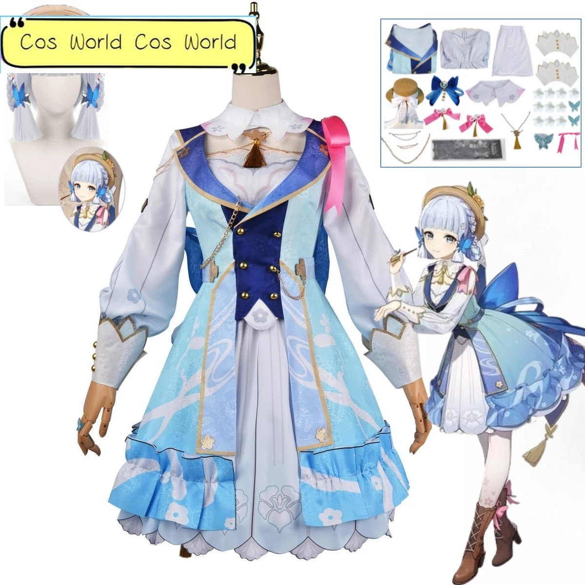 

Game Genshin Impact Kamisato Ayaka Cosplay Costume Spring Flower Missile Lolita Dress New Costume Halloween Party Anime Show