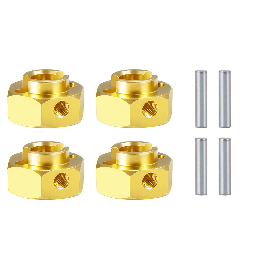 YEAHRUN 5/6/8/9/10/12mm Brass Wheel Hub Hex Extended Adapter for Axial SCX10 III AXI03007 AXI03004 Capra 1/10 RC Crawler Car