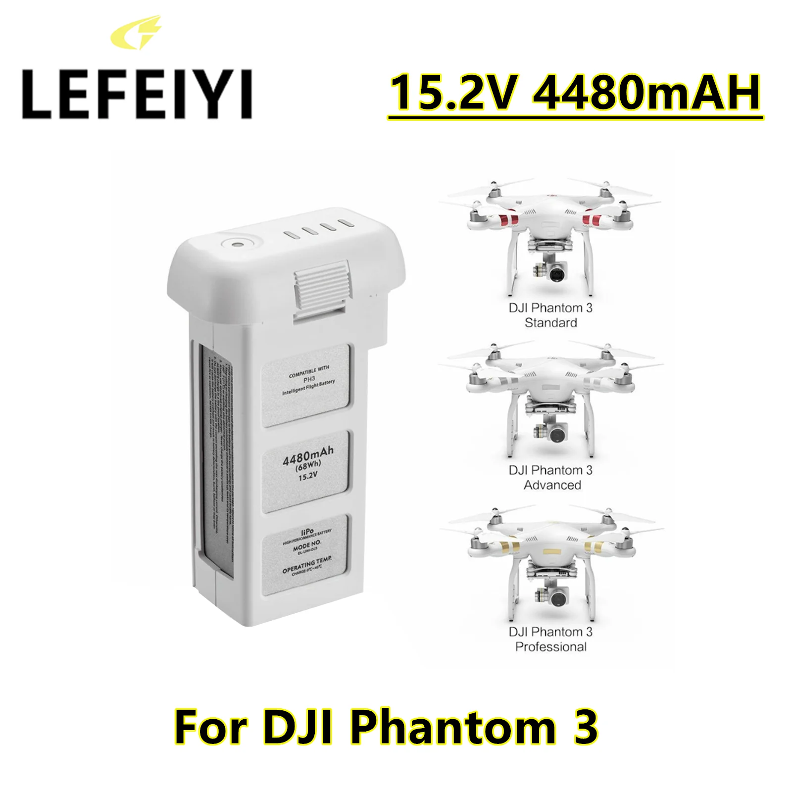 

Аккумулятор LEFEIYI для дрона DJI phantom 3 Professional/3/Standard/Advanced, 15,2 в, 4480 мА · ч