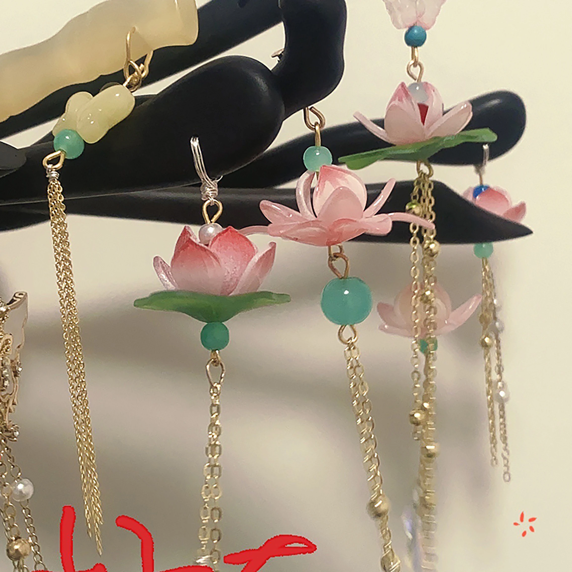 Acrylic Vintage Lotus Lotus Leaf DIY Handmade Earrings Hairpin