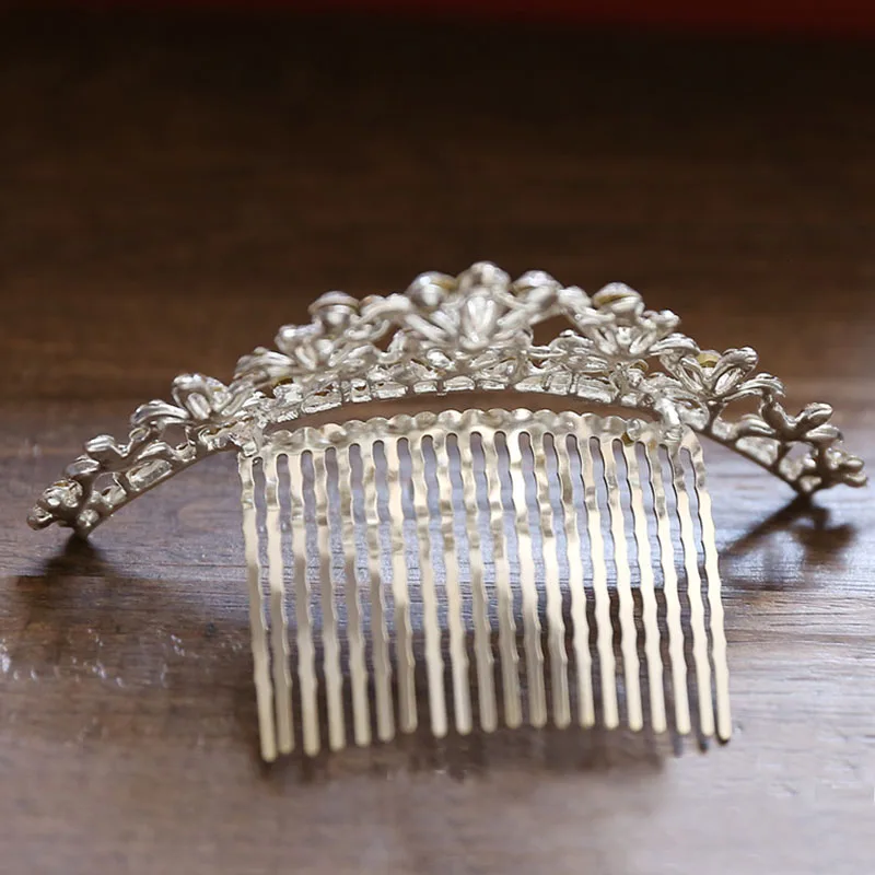 Princess Crown Wedding Hair Accessories Rhinestone Insert Hairpin For Girls Elegant Silver Color Prom Tiaras Bridal Hair Jewelry hair accessory jewelry accessories bridal headwear hair band crown