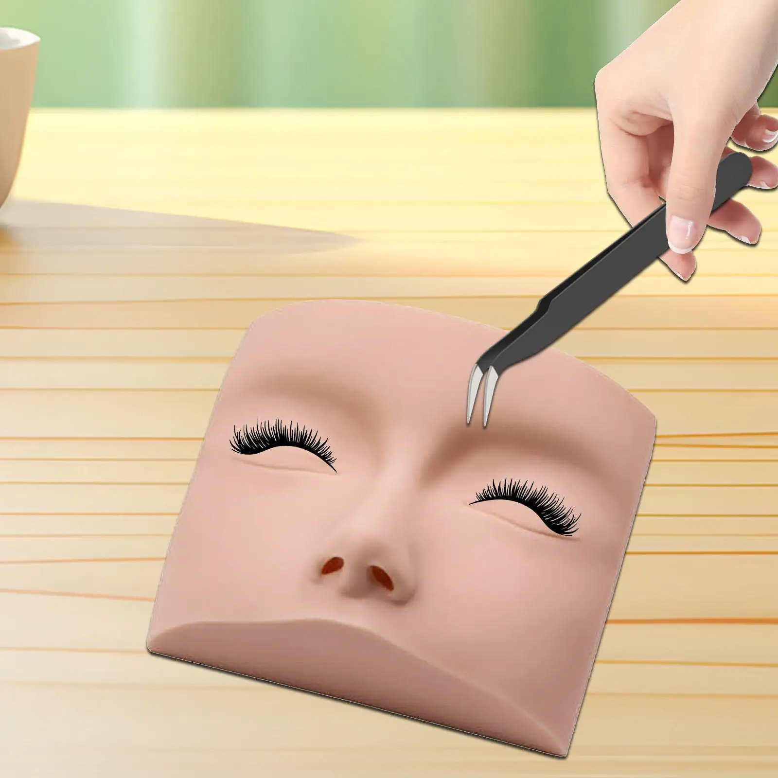 

Eyelash Extension Mannequin Head Practice Training Head Soft Touch Training Head Manikin Cosmetology Doll for Beginners Home