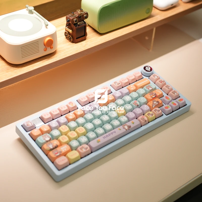 135 Keys Little Bowl Bear Key Cap MOA Profile PBT Thermal