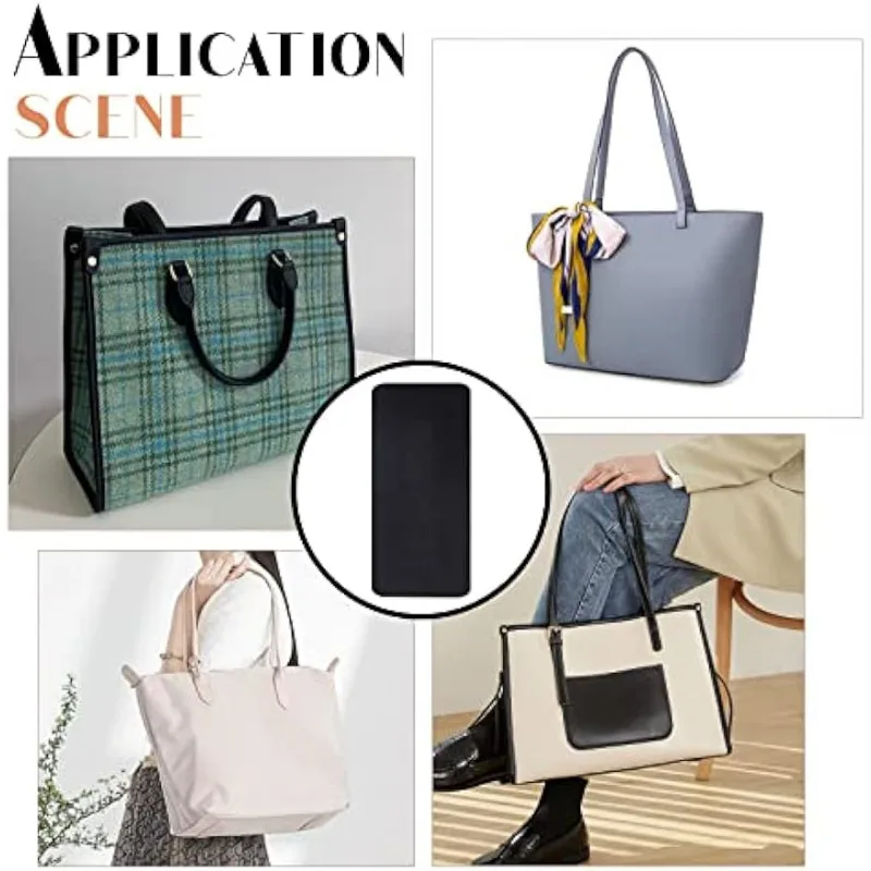 Black Felt Base Shaper, 2pcs 12x5" Bag Bottom Shaper Pad Arc Corner Bag Liner Board Insert for Tote Leather Purse Handbag