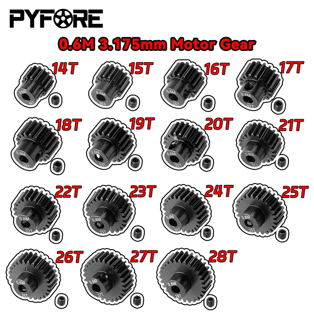Pignon moteur RC 24T-28T en métal - Pièce de rechange pour voiture RC