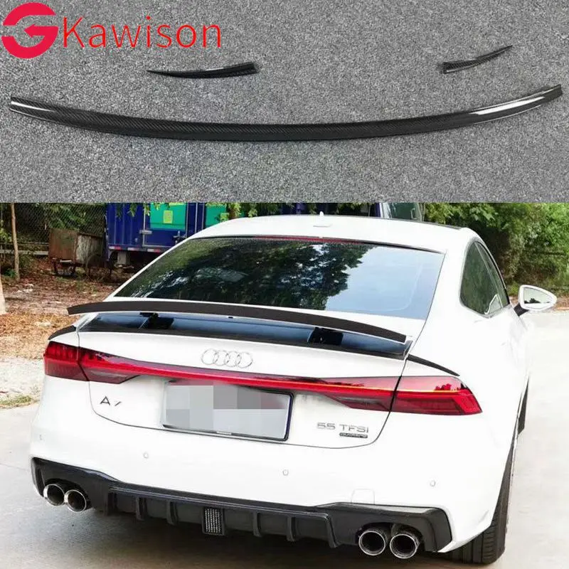 

A7 Carbon Fiber Rear Trunk Spoiler Wing Lip for Audi A7 S7 RS7 C8 2019 2020 2021 2022 Car-Styling