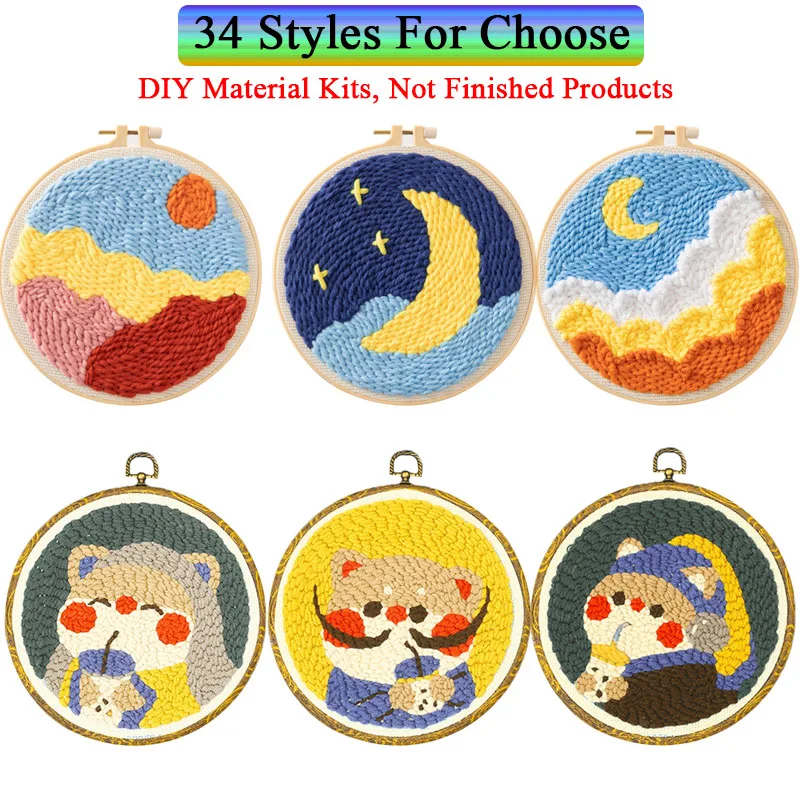 EmbroideryKitWoolenYarnHandmadEmbroideryMaterialPackagefor