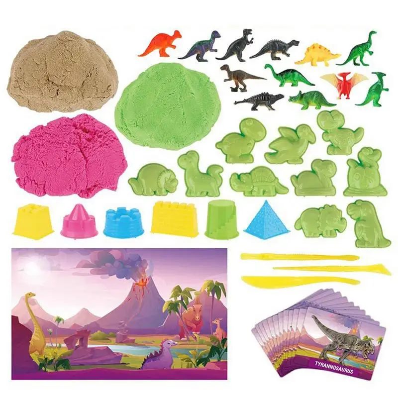 play-sand-construction-set-dinosaur-play-sand-kit-include-stampi-per-sabbia-di-dinosauro-space-sand-dinosaur-mold-kit-per-3-anni