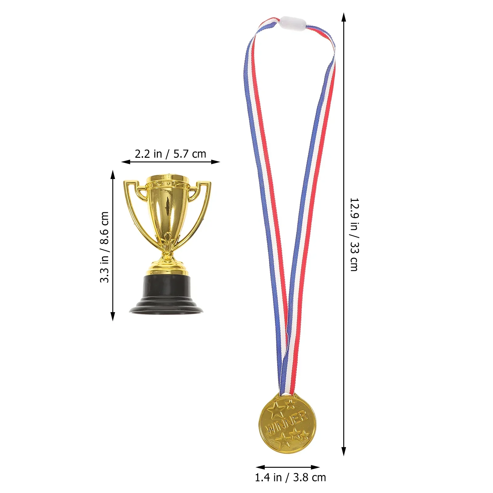 Award Medals Plastic Trophy Toys Trophy Trophies Award Medals Cup Party Gold Winner World Kids Place First Favors Competition Mini Toys