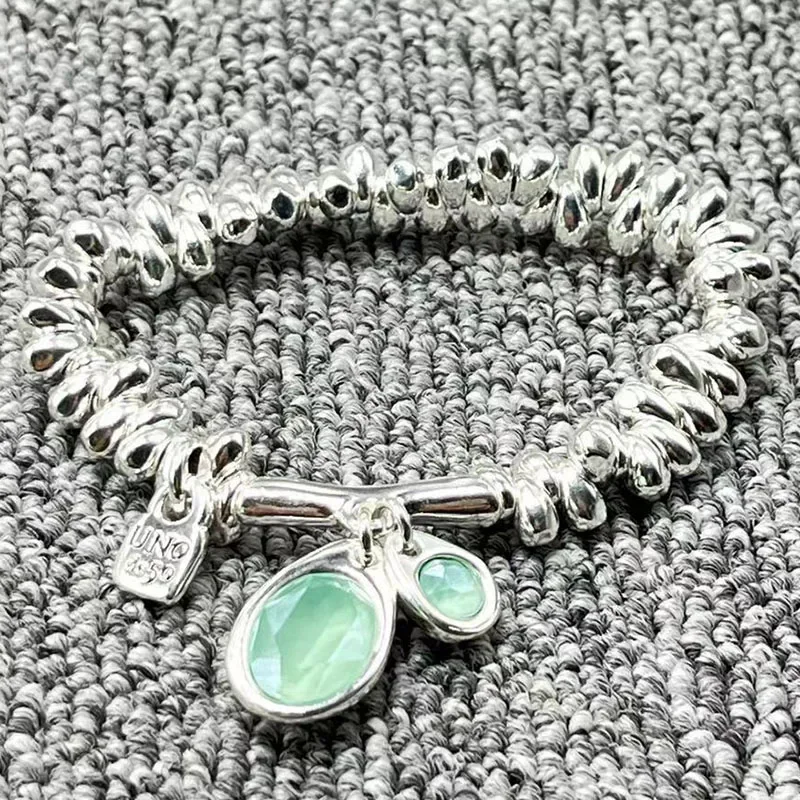 

2022 New UNOde50 Bracelet Fashion Electroplated 925 Light Green Crystal Zircon Holiday Jewelry Luxury Gift