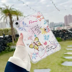 Vintage Floral Butterfly Tablet Case - Crystal Clear Design, Natural Aesthetic Cover for Tab S6 Lite 2024 (EP82)