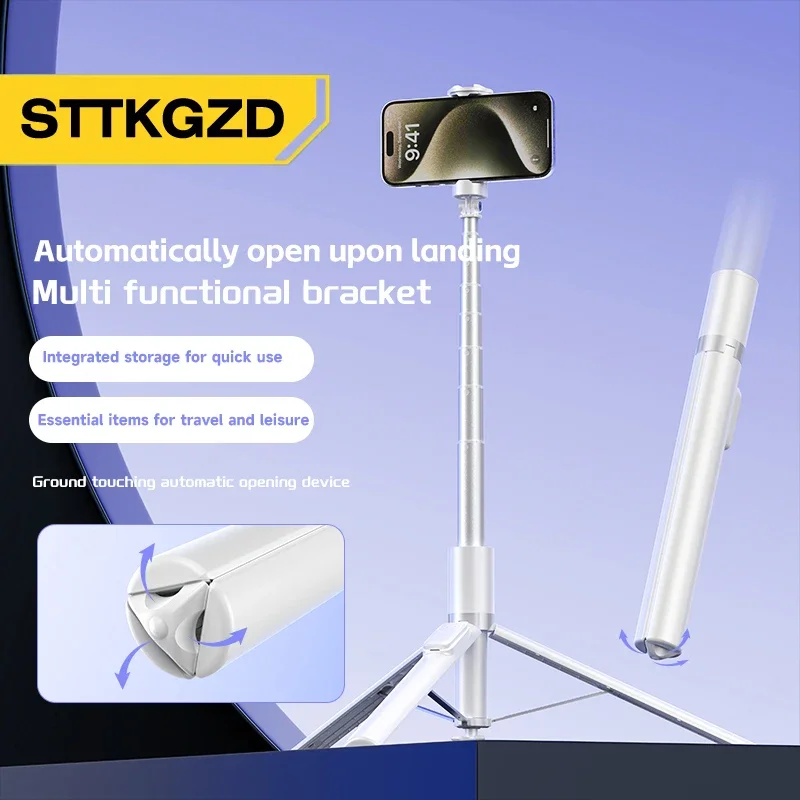 Ultra Long Selfie Stick with Bluetooth Remote and Auto Open Feature