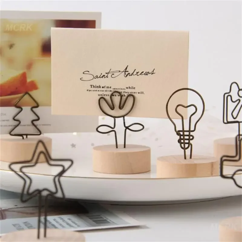 Retro Note Clip Wood Desktop Ornaments Photo Clip Memo Picture Frame Holder Photo Simplicity Home Decoration