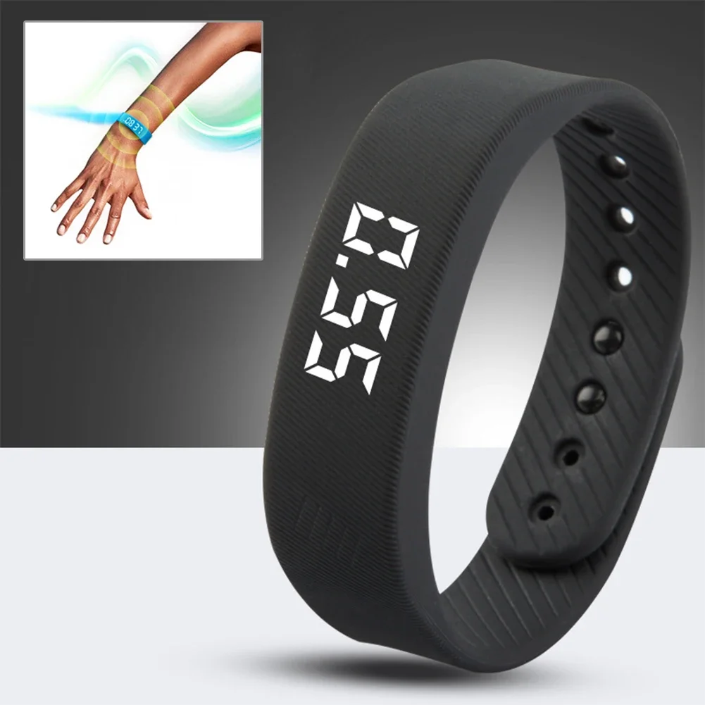 LED Digital Smart Bracelet – Vibrating Alarm, Waterproof Pedometer