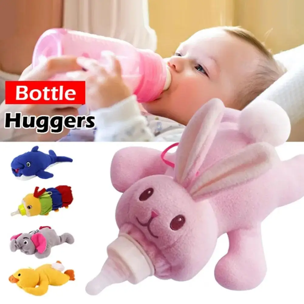 Cute Plush Feeding Bottles Bag Milk Wate Bottle Pouch Cover Toy Baby Nursing Bottle Cover Soothing Device 2