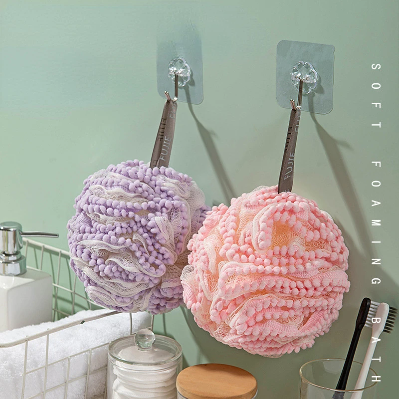 

Soft Mesh Bath Ball Skin Cleaning Brush Shower Puff Sponge Body Cleaner Exfoliating Scrubbers Bath Flower Bathing Accessories