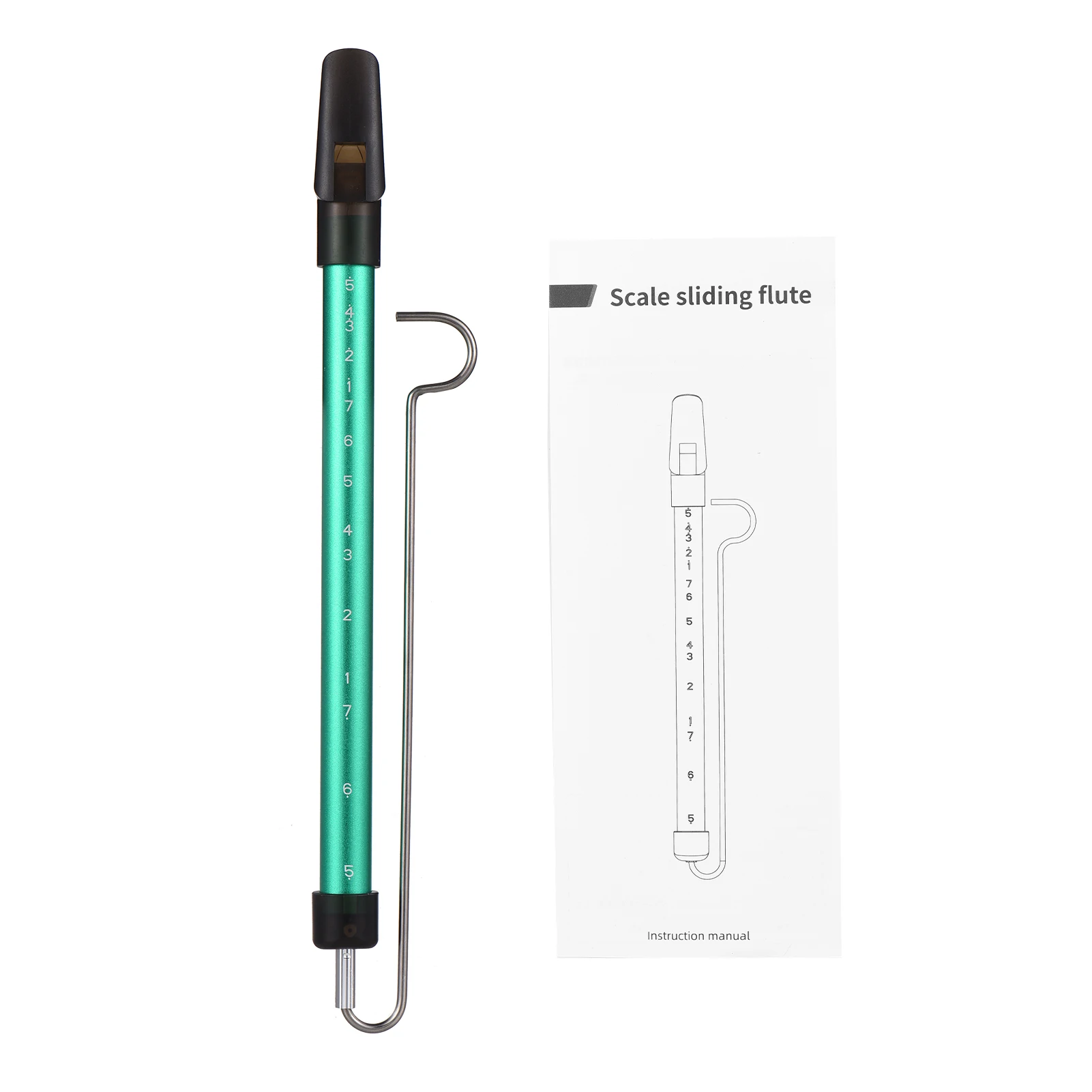 Flute Instrument Wind Music Instrument Metal Slide Whistle Scale Sliding Flute with Steel Sliding Rod Musical Instrument Toy for Children Kazoo Flute for Parent-Child