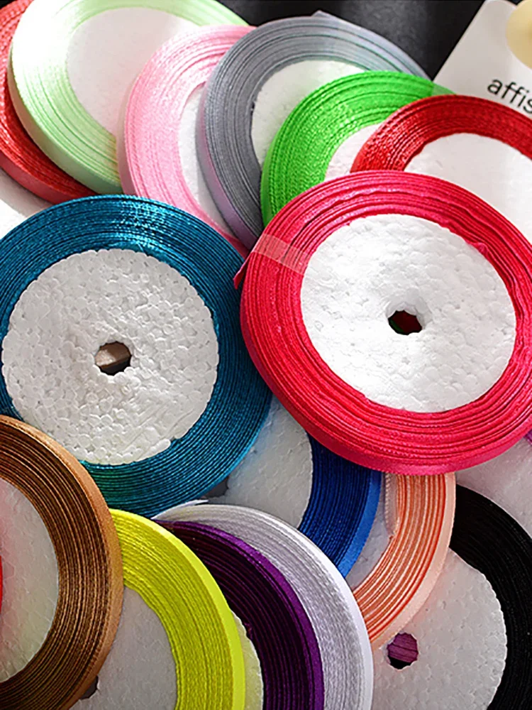 Satin Ribbon for Gift Wrapping and DIY Crafts - 22 Meters, 6mm (Christmas, Halloween, Wedding, Birthday)