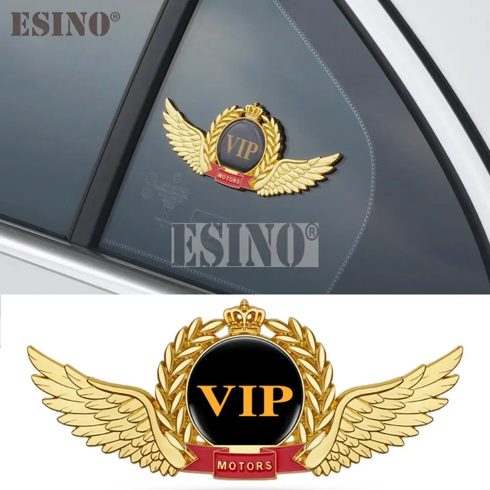 

Car Styling Golden Wheatear VIP Logo Metal Zinc Alloy with Crystal Epoxy 3D Adhesive Emblem Badge Sticker Decal Auto Accessory