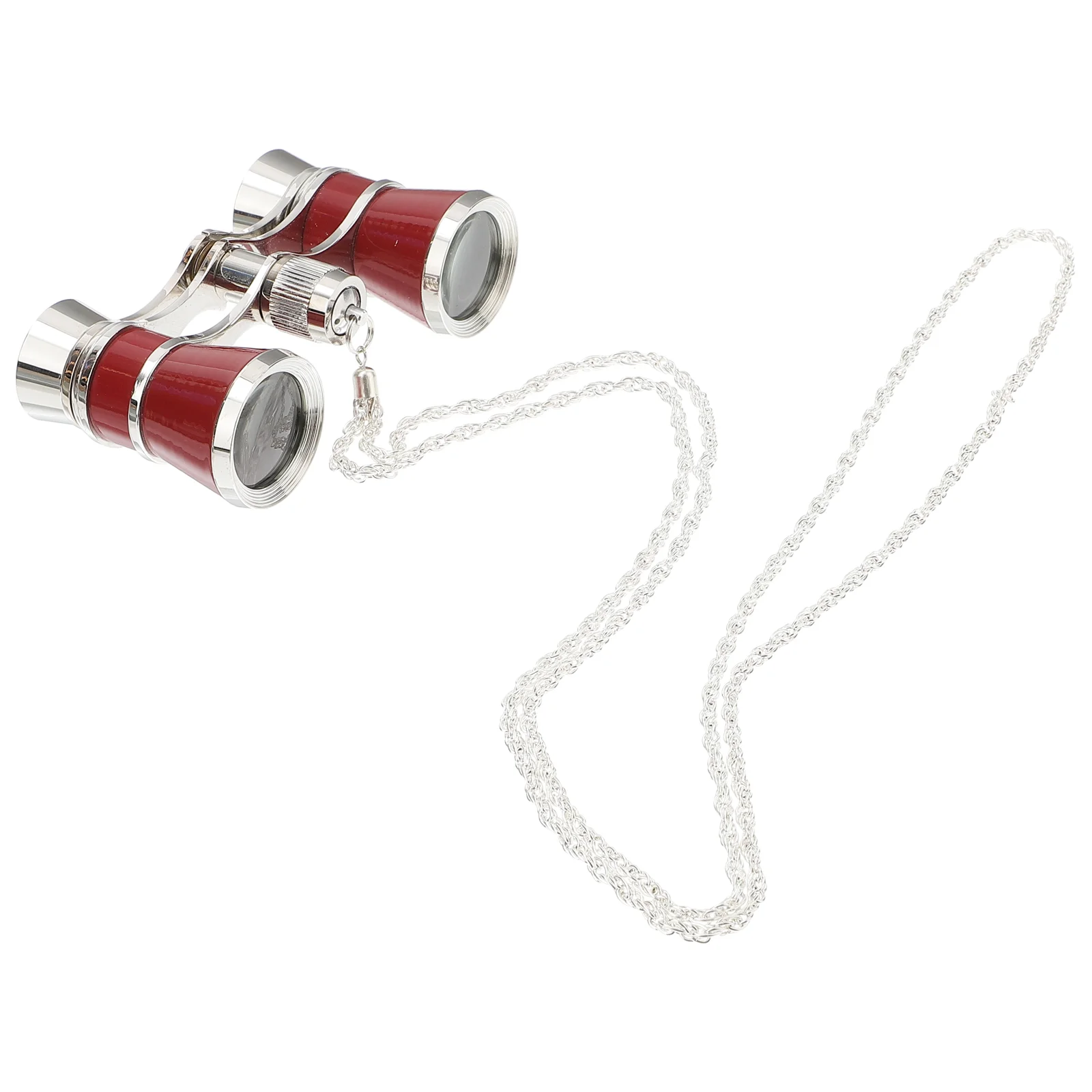 

Opera Theater Horse Racing 3X25 Glasses with Chain (Silver & Red)