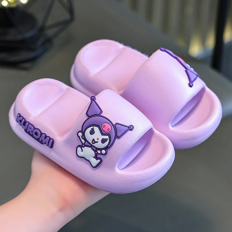 Sanrio Children's Slippers Summer Cute Cartoon Kuromi Boys and Girls Non Slip Soft Soled Indoors and Outdoors Beach Shoes 4