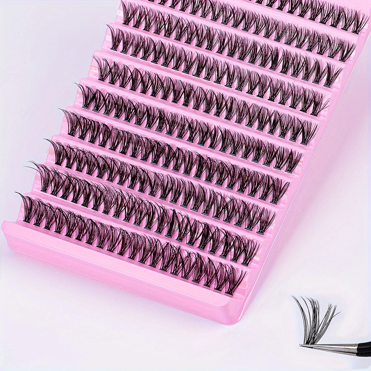 DIY Eyelash Extension Kit 200pcs Individual Lashes Cluster D Curl 8-16mm Mix Lash Clusters with Lash Bond and Seal and App lash extension kit