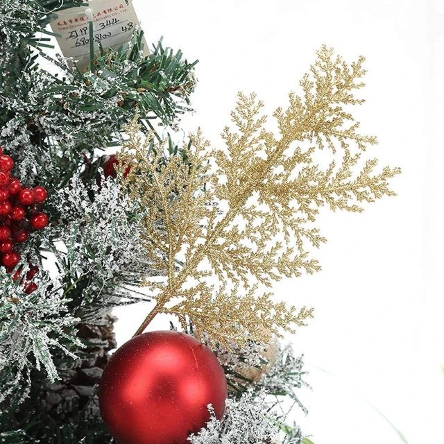 10/5PCS Christmas Snow Pine Branches Artificial Pine Needles DIY Fake  Plants Wreath Ornaments Festival Party Home Desktop Decor - AliExpress