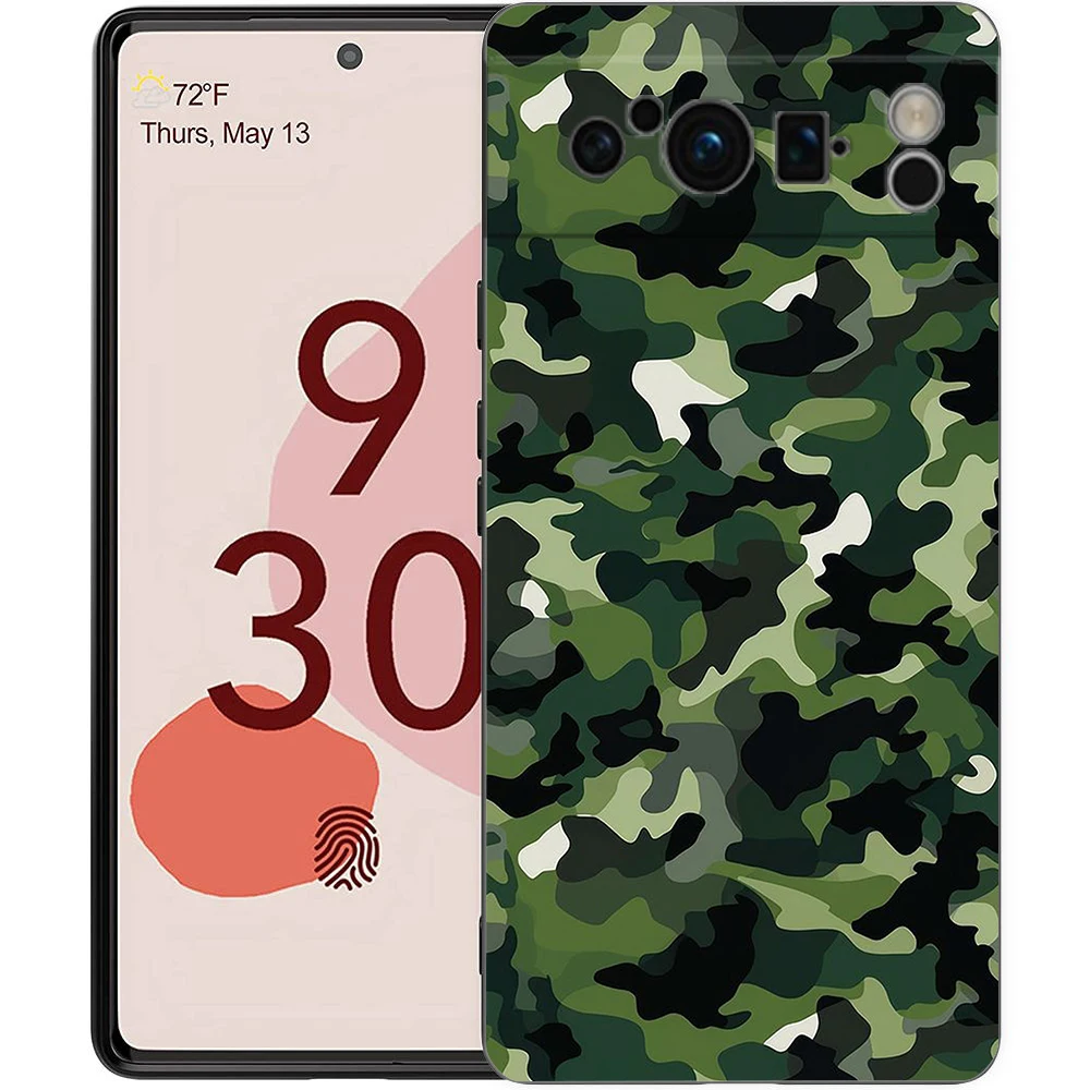 Luxury Black Camouflage TPU Phone Case - Military Army Design Soft Back Cover
