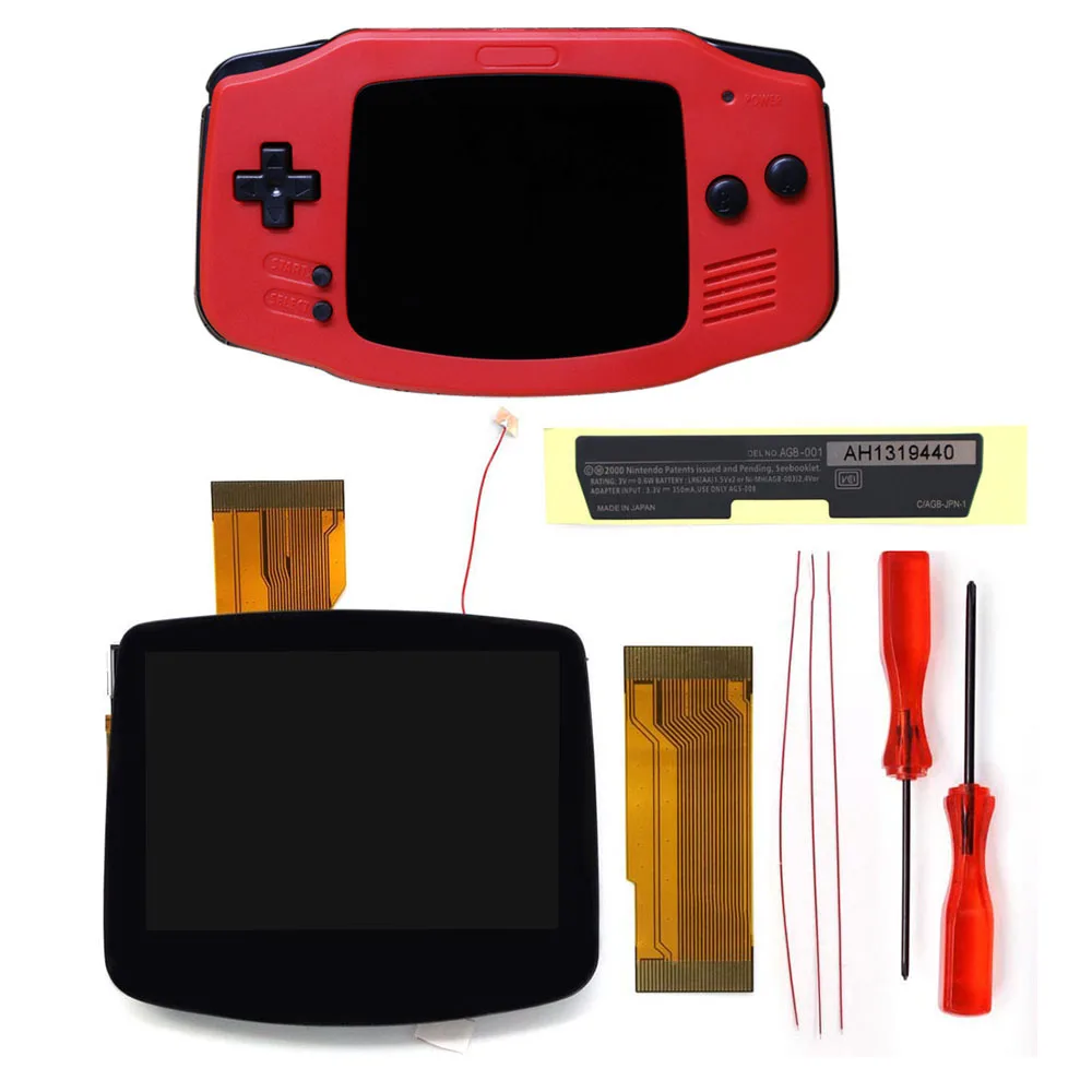 GBA-ビデオゲームボーイアドバンスIPS v5ラミネートLCDバックライト