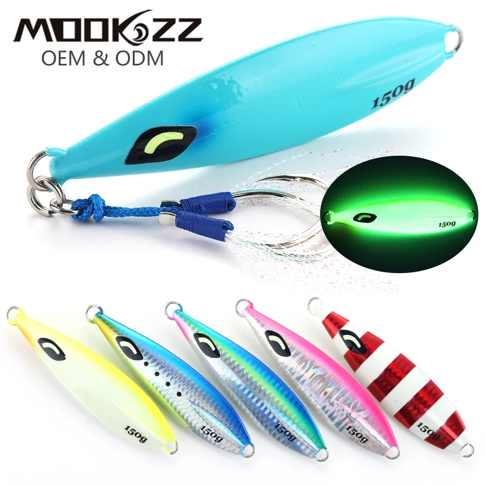 

MOOKZZ медленная приманка для джиггинга, новинка, искусственная приманка для рыбной ловли, 40 г, 60 г, 80 г, 100 г, 130 г, 150 г, 200 г, большая металлическая искусственная приманка
