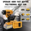 400W Cordless Heat Gun Handheld Electric Hot Air Gun Heat Shrink Wrapping Overload Protection for Dewalt 20V Battery(No Battery) 3